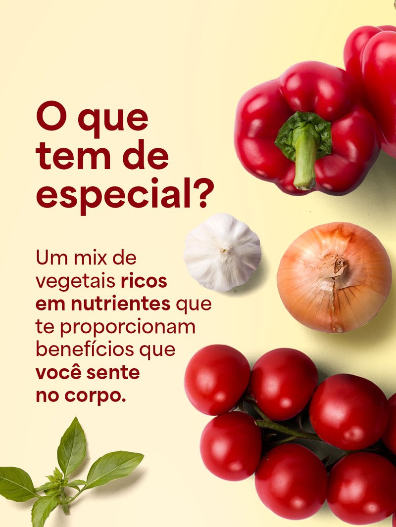 Slide — O que tem de especial: mix de vegetais ricos em nutrientes