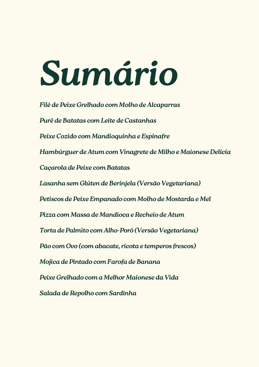 Página de sumário interativo e texto de abertura do e-book