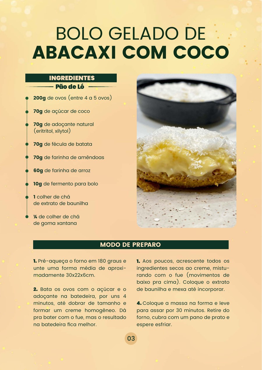 Página interna — receita Bolo Gelado de Abacaxi com Coco