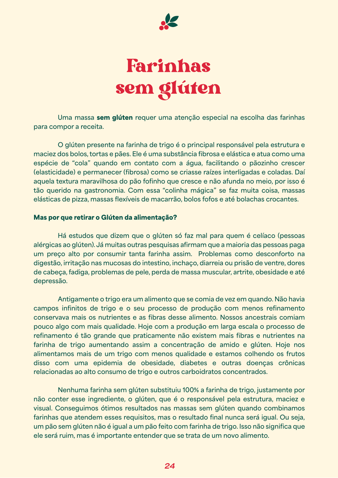 Página interna — capítulo Farinhas sem Glúten