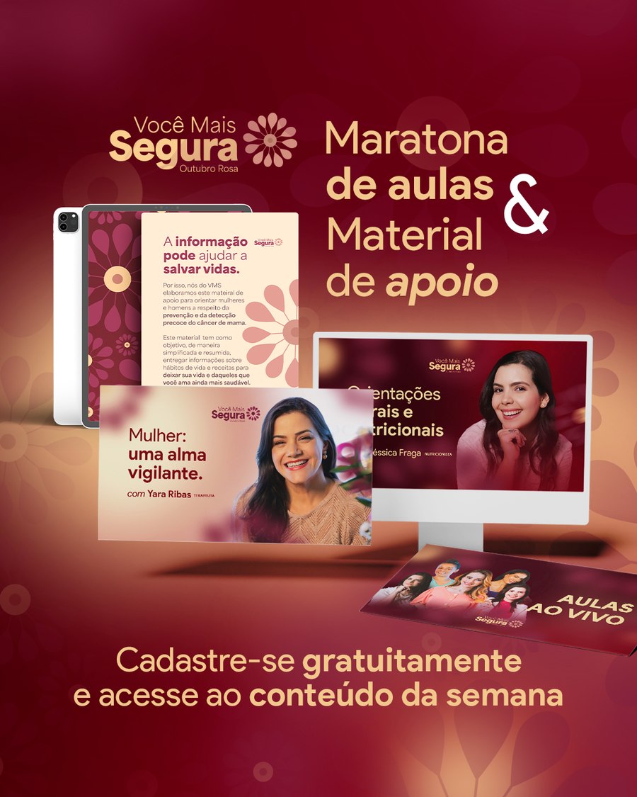 Maratona de aulas e material de apoio — Você Mais Segura